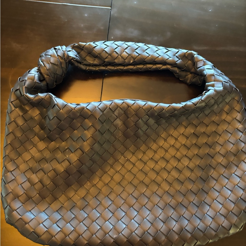 Elegant Woven Brown Handbag